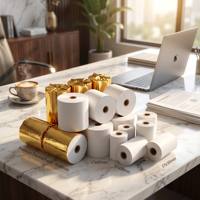 Rollo de Papel Térmico de Una Sola Capa 80x80mm al por Mayor de Fábrica para Cajas Registradoras y Recibos de Cajeros Automáticos