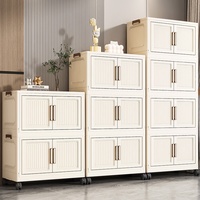 Armoire de rangement pliable sur pied de 40-80 cm de large, étagère multi-niveaux, unité de rangement en plastique sans assemblage, pour balcon, bébé, enfants
