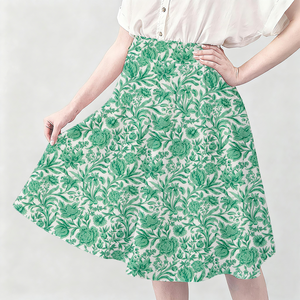 ผ้าลินินเนื้อวอยล์ทอจากฝ้ายแท้ 100% ลายดอกไม้เล็กๆ พิมพ์ดิจิทัล รุ่นรักษ์โลก สีเขียว สำหรับชุดเดรสและกระโปรงเด็กผู้หญิง - Product Image 4