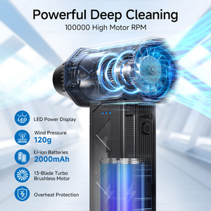 เครื่องเป่าฝุ่นไร้สาย 2-in-1 พร้อมมอเตอร์ไร้แปรงถ่าน สำหรับใช้ในบ้าน ดีไซน์สีดำ ABS - Product Image 3