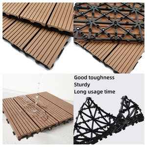 Dalles de terrasse en composite bois-plastique (WPC) à emboîtement, revêtement de sol en <span class=keywords><strong>parquet</strong></span>, dalles de terrasse extérieures à faire soi-même - Product Image 3