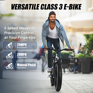 VARUN M26-2 PRO Vélo électrique à pneus larges de 26 pouces 250W Conforme aux normes européennes Portée testée de 65 km 25 km/h Shimano 7 vitesses IP65 150 kg En stock en Europe - Product Image 3