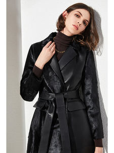 Elegante y lujoso <span class=keywords><strong>Fetal</strong></span> de lana de cordero para bebé, traje de lana, cuello de piel en uno, Chaqueta larga delgada de cuero genuino - Product Image 3