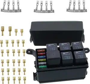 12ช่องฟิวส์รีเลย์กล่อง6รีเลย์6ฟิวส์ใบมีดกับ12V 40A รีเลย์ฟิวส์และหมุดโลหะสำหรับยานยนต์และการใช้งานทางทะเล