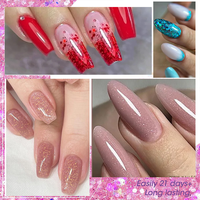 Vente en gros DIY UV Nail Extension Supplies Private Label Polly Acrylic Poly Gel avec lampe à LED Sparkling Glitter Gel