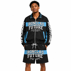 <span class=keywords><strong>Ensemble</strong></span> veste coupe-vent et short DCY rose, <span class=keywords><strong>ensemble</strong></span> veste et short noir et rose, survêtement coupe-vent, veste d'entraînement sur mesure - Product Image 3