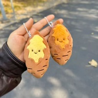 Mini Peluche Patate Douce en Fourrure Douce, Jouet Alimentaire en Peluche, Charme Dessin Animé Mignon, Porte-clés Pendentif, Accessoire Créatif pour Sac, Cadeau