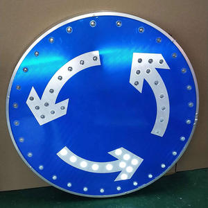 Señales de Advertencia de Tráfico Personalizadas de Fábrica, Señales Triangulares LED Solares para Ciudad, Señales de Construcción LED Solares - Product Image 1