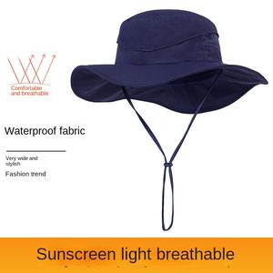 Chapeau d'été protection UV chapeau de pêcheur hommes alpinisme extérieur grand bord soleil plat bassin femmes chapeau de protection solaire - Product Image 3