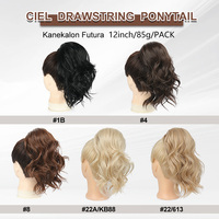 Julianna Synthétique Kanekalon Futura Fibre Résistant À La Chaleur 12 Pouces Court Bouclés Cordon Postiches Queue De Cheval Extensions De Cheveux