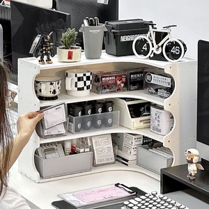 Office Desktop <b>Corner</b> Shelf 4 Tier 49cm Rectangle <b>Storage</b> Organizer For Books Toys And Miscellaneous Items - Product Image 2