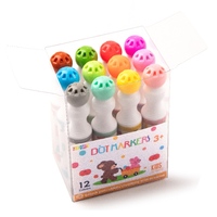 Marqueur à points lavable, faible MOQ, directement de l'usine, personnalisable, encre non toxique 40 ml, marqueur graffiti pour enfants 3+, dessin, lot de 12, coffret cadeau