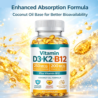 Gélules de Vitamine D3K2 OEM pour la Santé des Os et du Cœur, Formule Personnalisée, Capsule de Vitamine