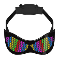 Nuevo diseño de moda Rave Party Gafas LED recargables por USB Smart APP Programable Gafas LED brillantes con ojos