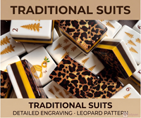 Set Mahjong Bertema Hewan Liar dengan Desain Serangga, Bunga, Pohon, dan Motif Leopard untuk Pesta dan Malam Permainan Keluarga