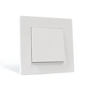 China Factory Sell 86mm*86mm EU Standard White / Black / Grey / Gold PC Panel 1 Gang Wall light Switch Single Pole