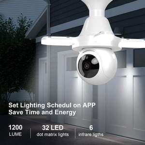 3MP Lampen kamera Wifi H.264 Zwei-Wege-Sprach kamera E27 Lampen kamera Lautsprecher <span class=keywords><strong>Alarm</strong></span> PTZ Nachtsicht Glühbirne Smart Überwachungs kamera - Product Image 6