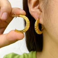 Bijoux de luxe tendance, plaqué or 18 carats, acier inoxydable, forme personnalisée, cœur CC, boucles d'oreilles pendantes épaisses, certifiées GDTC