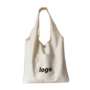 Compra al por Mayor de Bolsas de Lona de Color Puro con Logotipo Personalizado, de Gran Capacidad, para Estudiantes, para Llevar al Hombro - Product Image 1