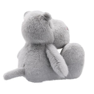 7983 カスタマイズふわふわグレーのカバのぬいぐるみ、大きな足付き、子供、男の子、女の子への誕生日、クリスマスプレゼント、カバのぬいぐるみ - Product Image 2
