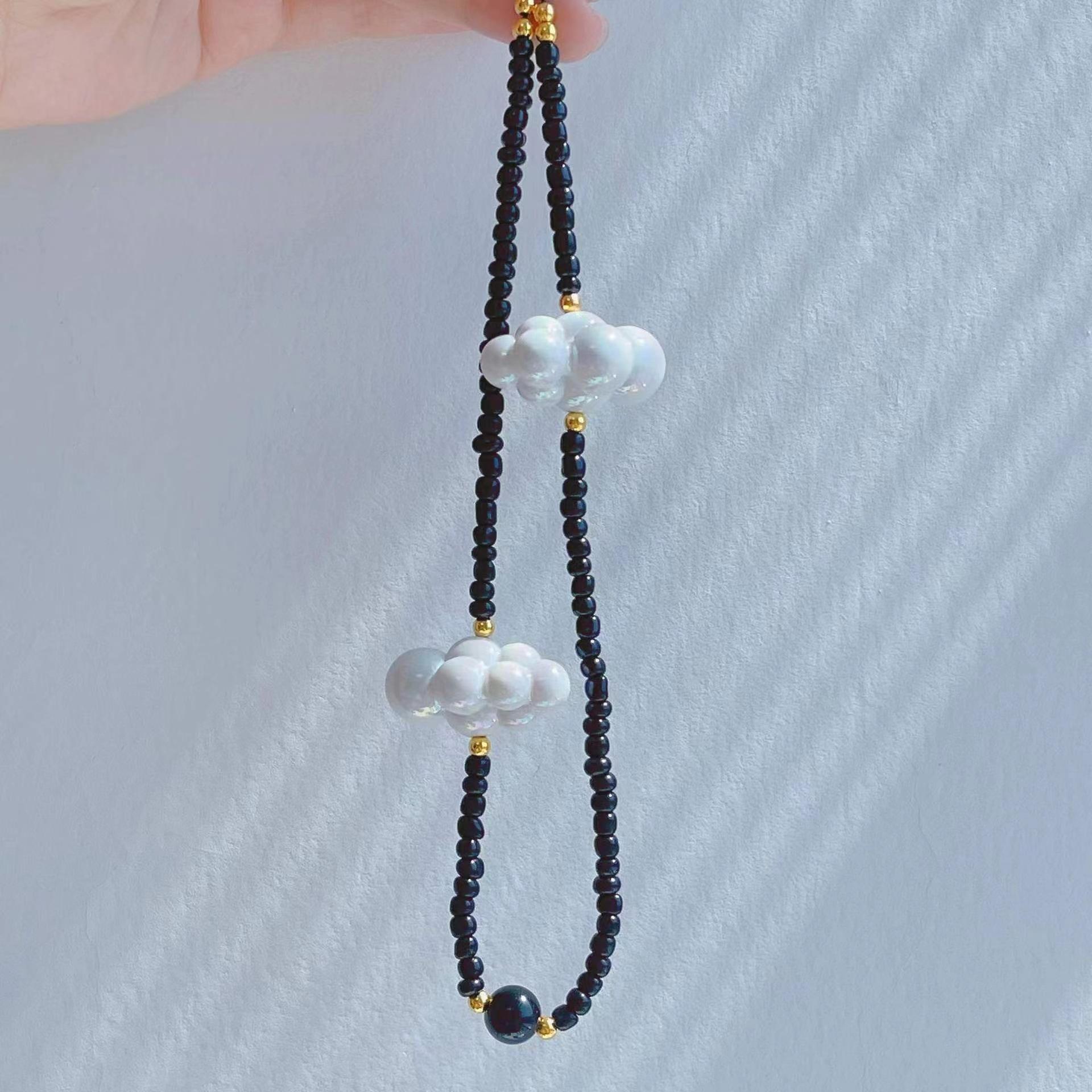 Cloud Black Phone Chain