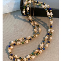 Collier en perles de coquillages naturels, design géométrique irrégulier vintage, bijoux de niche, vente en gros Zooying