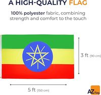 Fourniture d'usine professionnelle prix de gros polyester personnalisé drapeau de pays éthiopien pour les activités sportives