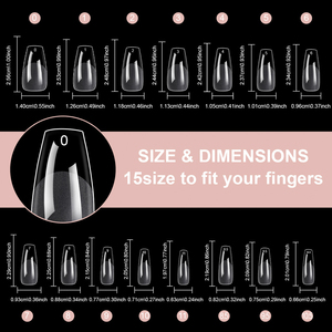 300 capsules d'<span class=keywords><strong>ongles</strong></span> en gel souple transparent semi-mat, couvrance totale, pour extensions, formes amande, cercueil et faux <span class=keywords><strong>ongles</strong></span> courts - Product Image 3