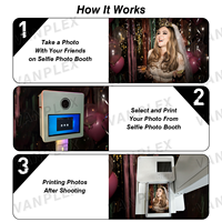 Cabina de Fotos con Pantalla Táctil Espejo de 15.6 Pulgadas, Modelo 2026 |   Espejo Mágico para Bodas |   Compatible con DSLR + Impresión Instantánea + Wi-Fi