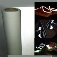 Étiquette de marque en TPU haute fréquence, logo réfléchissant, film TPU thermofusible blanc non auto-adhésif, matériau pour chaussures et vêtements d'extérieur