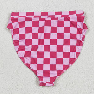 RTS No Tariff Mujeres adultas Venta al por mayor Rosa Estampado a cuadros Ropa de playa <span class=keywords><strong>Mama</strong></span> 2PCs Trajes de baño de caza Conjuntos de ropa de baño - Product Image 3