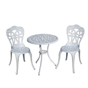 Patio Furniture <strong>Balcony</strong> <strong>Table</strong> and Chairs Garden Cast Aluminum in White Color Outdoor Furniture Garden Set Metal 3 Year - Product Image 1