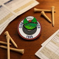 Meilleures ventes 2017 : Marqueur de balle de golf type jeton poker en émail couleur, 40 mm, avec carte de score intégrée
