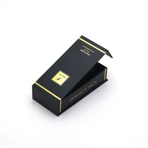 Batom magnético do cartão do papel preto do luxo do logotipo do carimbo do ouro personalizado