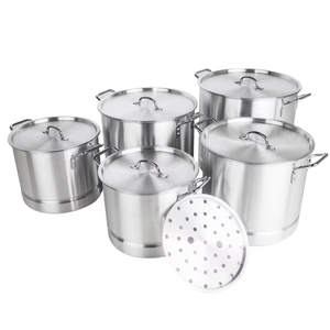 Công nghiệp nhà bếp súp thương mại lớn nấu ăn Chứng Khoán nồi với nồi hấp khách sạn nồi Bộ đồ nấu nướng đặt lớn súp nồi nấu ăn - Product Image 4