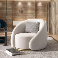 Weißer Sofa-Sessel für Freizeit Drehbarer Stuhl Leichter Luxus Designer Modern Verstellbarer Faulenzerstuhl für Wohnzimmer