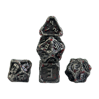 Fabricant de dés DND personnalisés, dés polyédriques Dragon et Donjon RPG, ensemble de dés DND D&D, dés en métal avec poudre flash