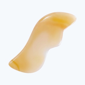 Outil de massage corporel en agate naturelle à 100 %, pierre Gua Sha en agate grise avec logo personnalisé - Product Image 3
