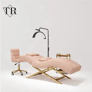 Turri - Cadeira de salão de beleza luxuosa curvada para cílios, mesa de extensão para salão de beleza, cadeira de massagem para cílios, sofá de massagem