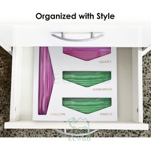 Organizador de almacenamiento Ziplock de bambú moderno, cajón de cocina, organizador de bolsas de tamaño variado, contenedor de almacenamiento de alimentos de galón Compatible - Product Image 4