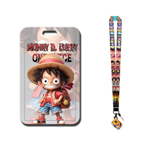 Porte-cartes en plastique style Instagram mignon, motif dessin animé, avec cordon de cou, pour carte de bus, carte repas étudiant et porte-clés, avec Luffy et <span class=keywords><strong>Chopper</strong></span> - Product Image 3