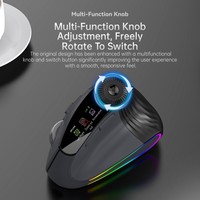 Mouse Gaming Vertikal Ergonomis Nirkabel Tri-Mode Layar Berwarna 4800DPI Isi Ulang 9 Tombol Speed Roller RGB Backlit
