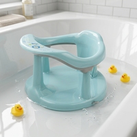 Siège de bain pour bébé, tabouret de douche monobloc en PP + PVC avec ventouses puissantes pour la salle de bain à domicile, 0-18 mois