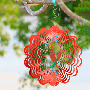 Offre Spéciale Carillons Éoliens Métalliques Art Déco 12 pouces Électriques 3D Suspendus pour Décoration Extérieure de Jardin avec Queues - Product Image 5