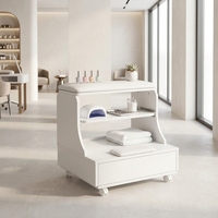 Nouvelle arrivée, table de manucure moderne de qualité supérieure, blanche, avec tiroir et roulettes, pour salon de manucure et pédicure, mobilier