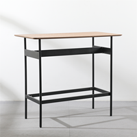 Table haute rectangulaire noire en MDF moderne pour cuisine, café, boutique, restaurant - Vente en gros directe usine