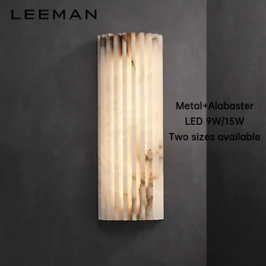 Lampada da Parete di Lusso in Alabastro Spagnolo, Applique Scanalata di Design con Luce <span class=keywords><strong>LED</strong></span> per Camera da Letto, Soggiorno o Bagno - Product Image 1