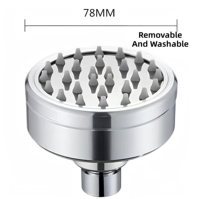 Pommeau de douche fixe compact en acier inoxydable brossé SS304 robuste, 78 mm, anti-colmatage, design moderne pour gymnases et écoles publiques