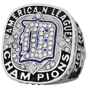 Anelli del Campionato 2012 dei Detroit Tigers della Lega di Baseball Americana, Gioielli in Lega di Zinco Placcati Argento di Alta Qualità - Product Image 2