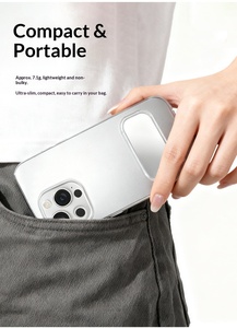 Support de téléphone <span class=keywords><strong>portable</strong></span> personnalisé avec logo, miroir intégré, support de bureau <span class=keywords><strong>portable</strong></span> et léger, combiné avec un support de miroir de maquillage - Product Image 5